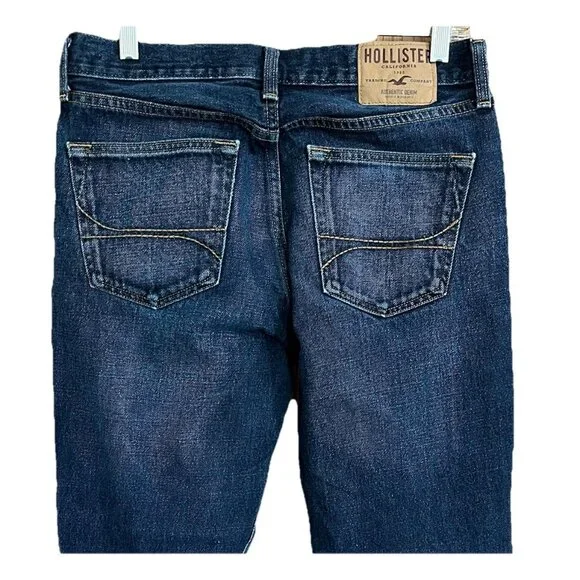 Mens The Hollister Boot Blue Denim Jeans Cotton Button Fly 30X32 Measures 31x31 - Picture 5 of 16